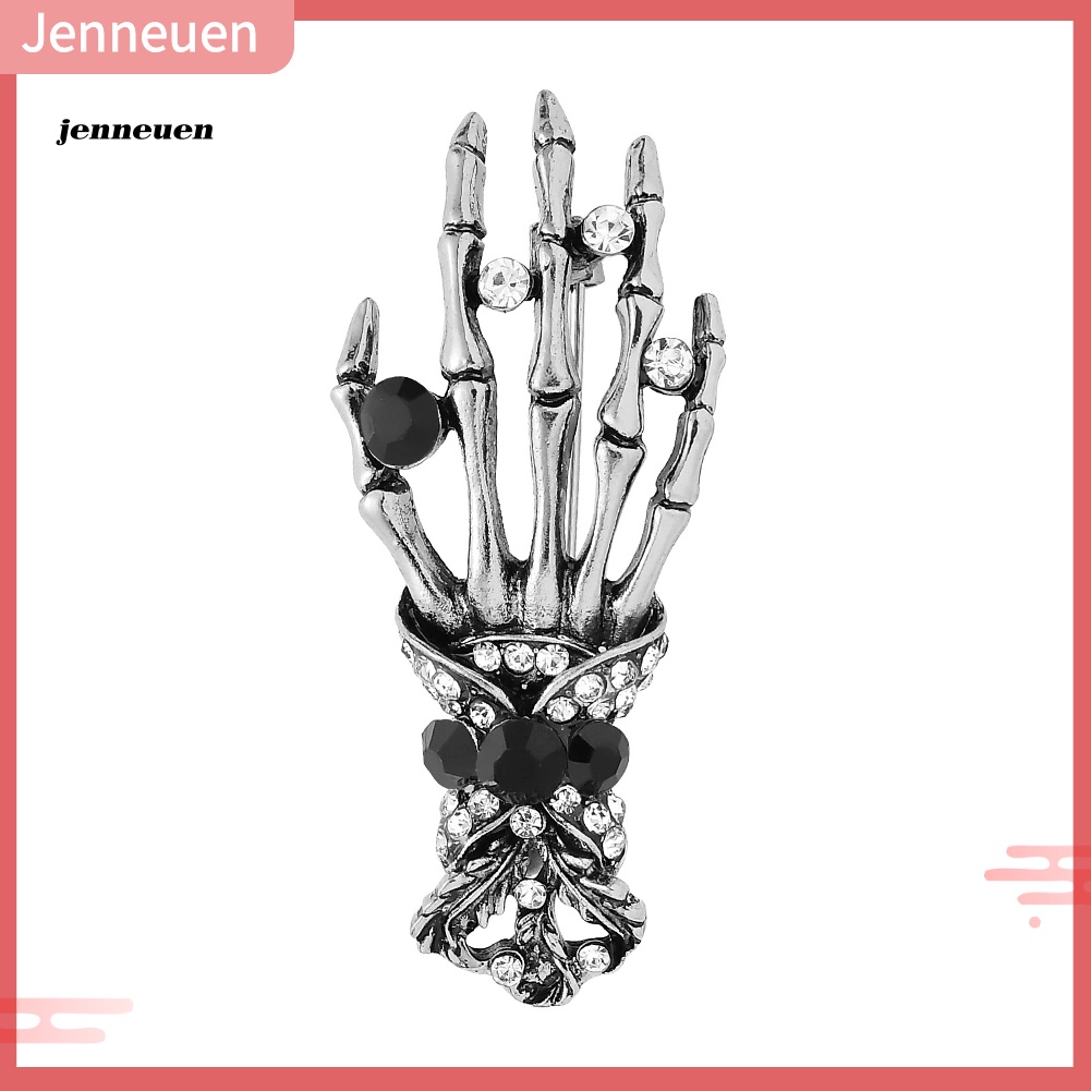 Ghim Cài Áo Hình Bàn Tay Đầu Lâu Đính Đá Nhân Tạo Thời Trang