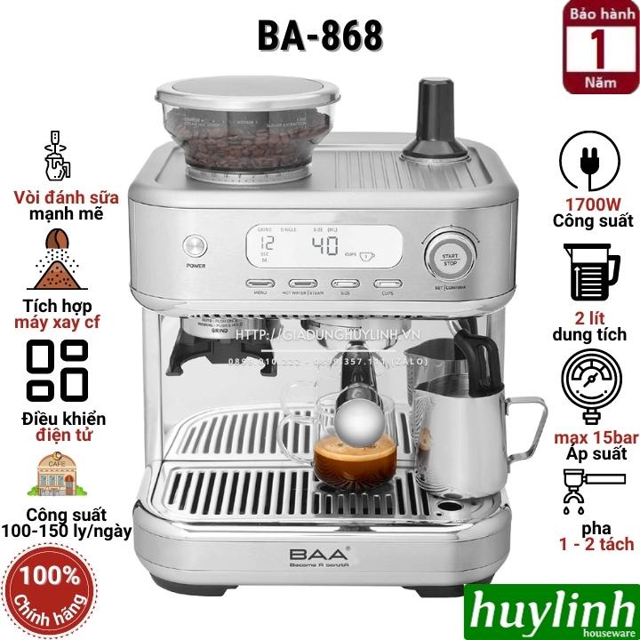 Máy pha cà phê BAA-868 - tích hợp máy xay [150 ly/ngày]