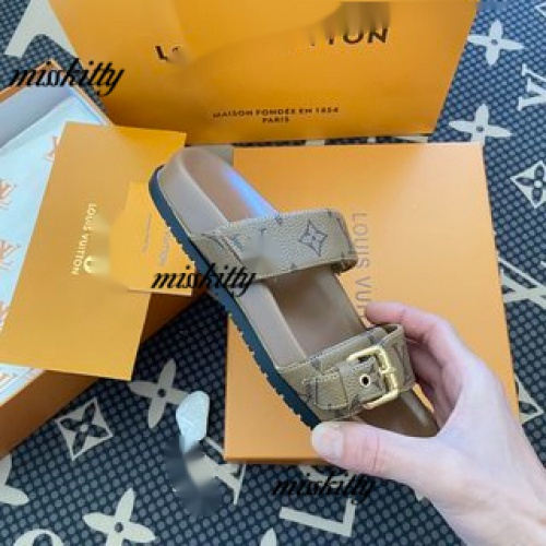 Dép Sandal Lvs0716 Đế Bằng Phong Cách Thời Trang Pháp Dành Cho Nữ