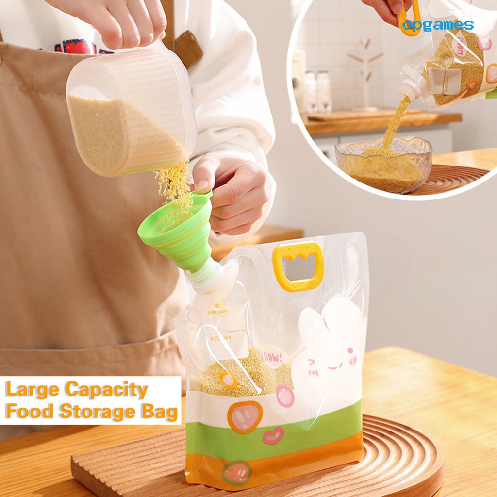 1 Bộ Túi Đựng Thực Phẩm Sức Chứa Lớn Trong Suốt Chống Rò Rỉ Chống Ẩm Có Thể Tái Sử Dụng