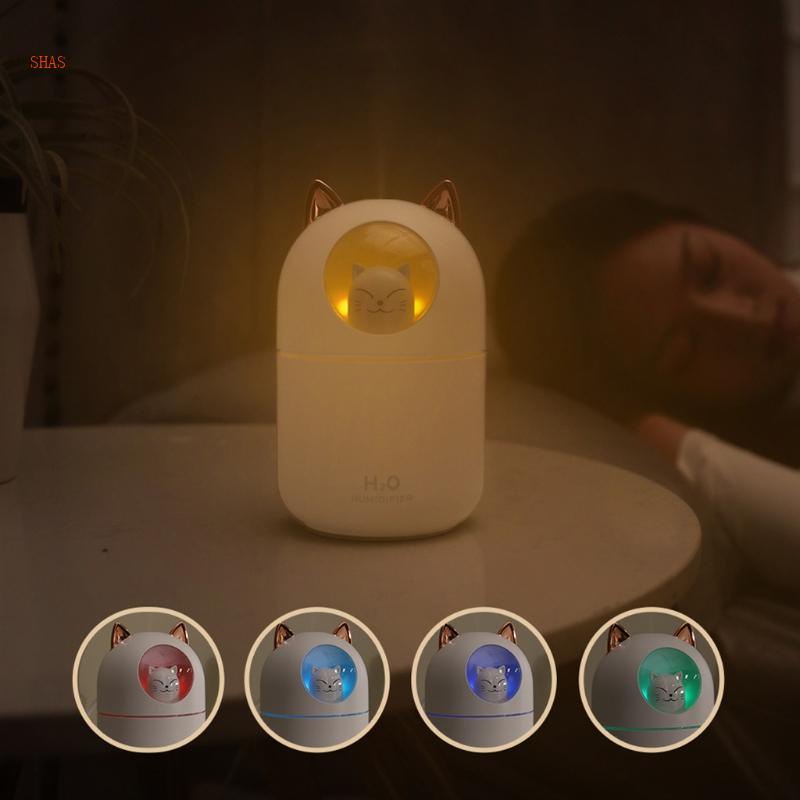 Shas Máy Phun Sương Tạo Ẩm Cao Cấp 300ml Màu Trắng Hồng Dễ Thương Dùng Cho Bể Cá