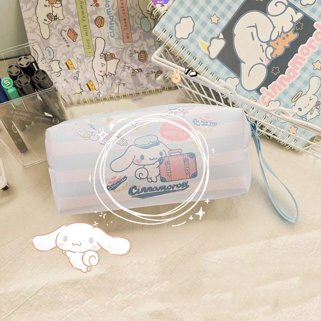 Túi Đựng Bút Bằng PU Sức Chứa Lớn Họa Tiết Hoạt Hình Melody Kuromi Kawaii Sanrio Cinnamoroll My Melody Cho Nữ