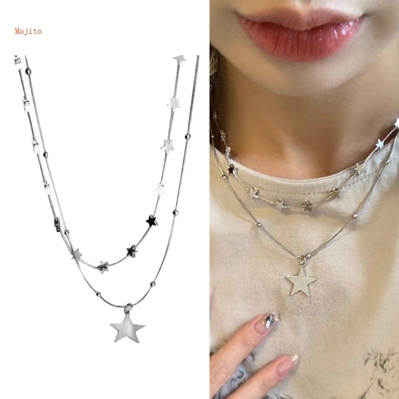 Set 2 Dây Chuyền Ngôi Sao Xếp Chồng Lên Nhau