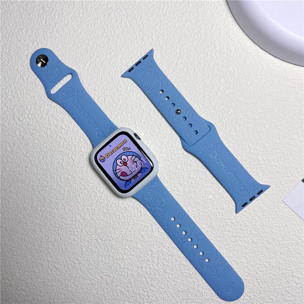 Dây Đeo Đồng Hồ 3D Hình Doraemon Dễ Thương Cho Ultra 49mm S8 Series 8 7 SE 6 5 4 3 2 1
