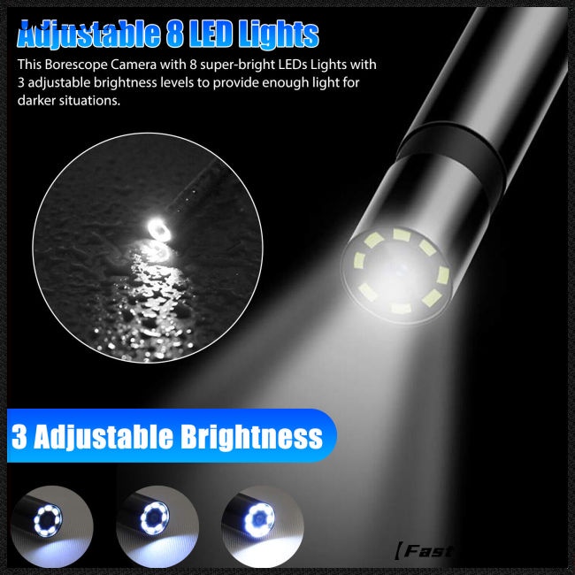 Camera Nội Soi Công Nghiệp 1080p Hd Màn Hình 2.4-inch Đường Ống 8mm-2m