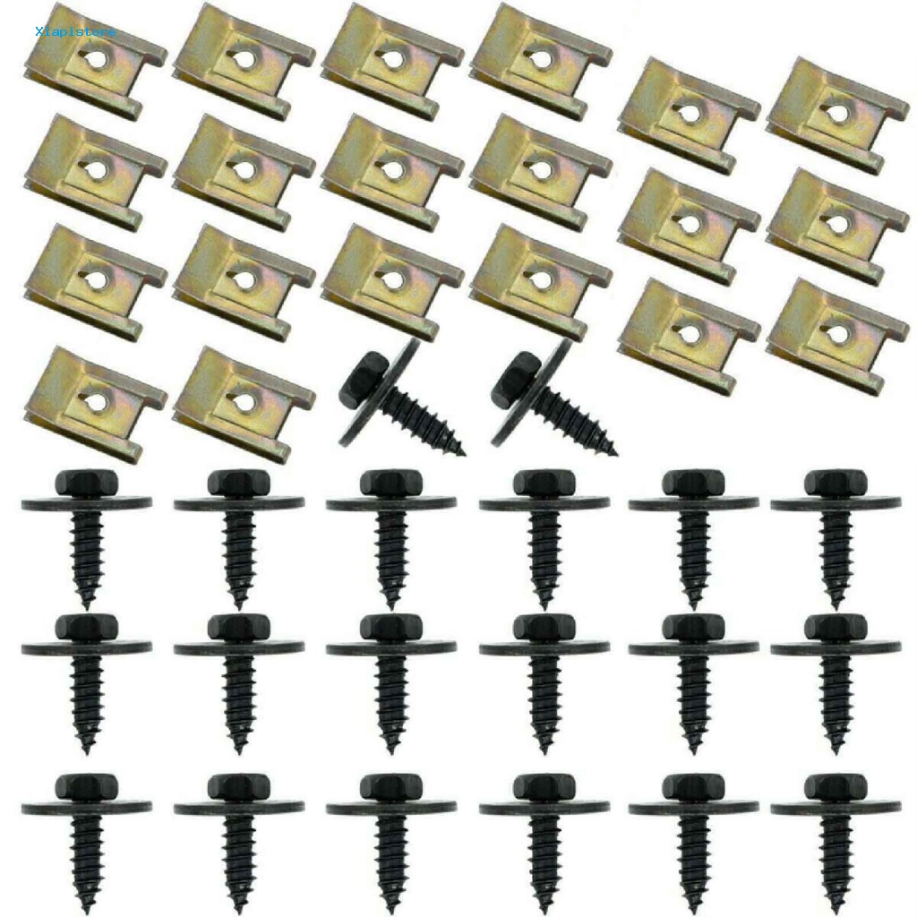 Set 40 Ốc Vít Lục Giác Chữ U Bằng Kim Loại Rộng Dễ Lắp Đặt Chuyên Dụng Cho Xe Hơi