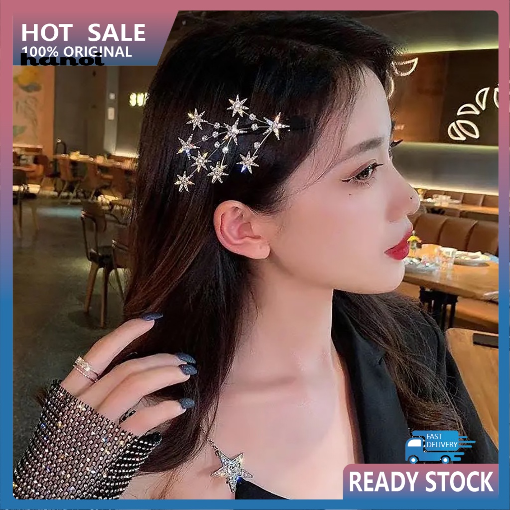 Kẹp Tóc Hình Ngôi Sao Đính Đá Nhiều Màu Sắc Thời Trang Cho Nữ