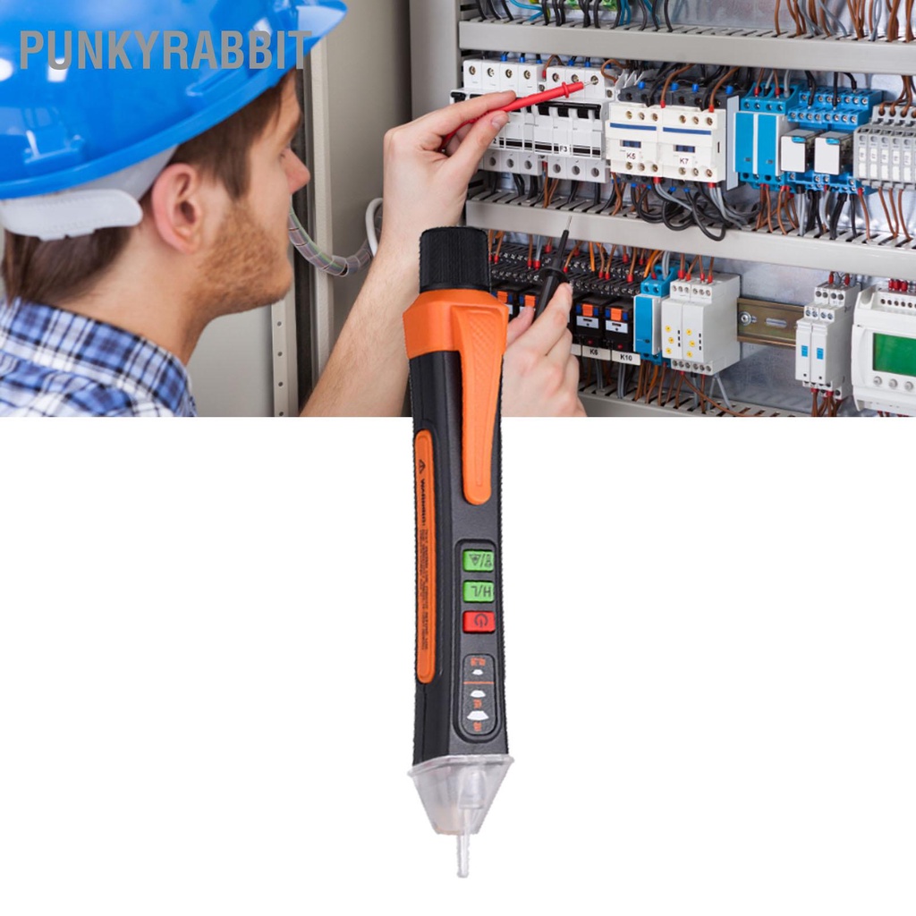 PunkyRabbit Máy kiểm tra mạch không tiếp xúc với đèn LED báo động bằng còi Công cụ tìm điểm dừng di cho gia đình