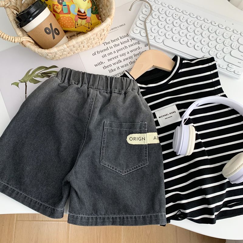 Quần Short Denim Mỏng Màu Gradient Phong Cách Mới 2023 Cho Bé Trai