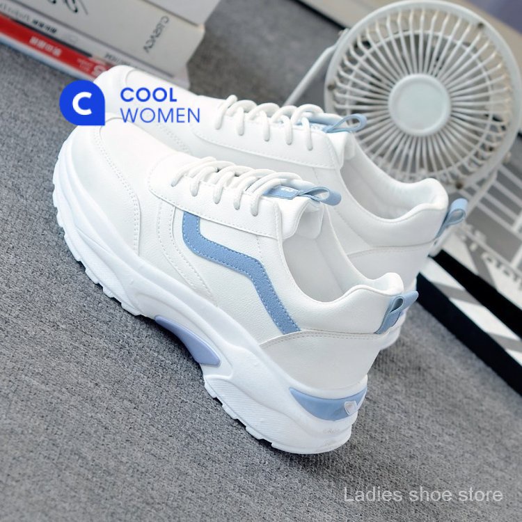 Giày Sneaker Cao Su PU Mũi Tròn Thắt Dây Chéo Màu Trơn Phong Cách Thời Trang Mới 2023 (3-5cm)