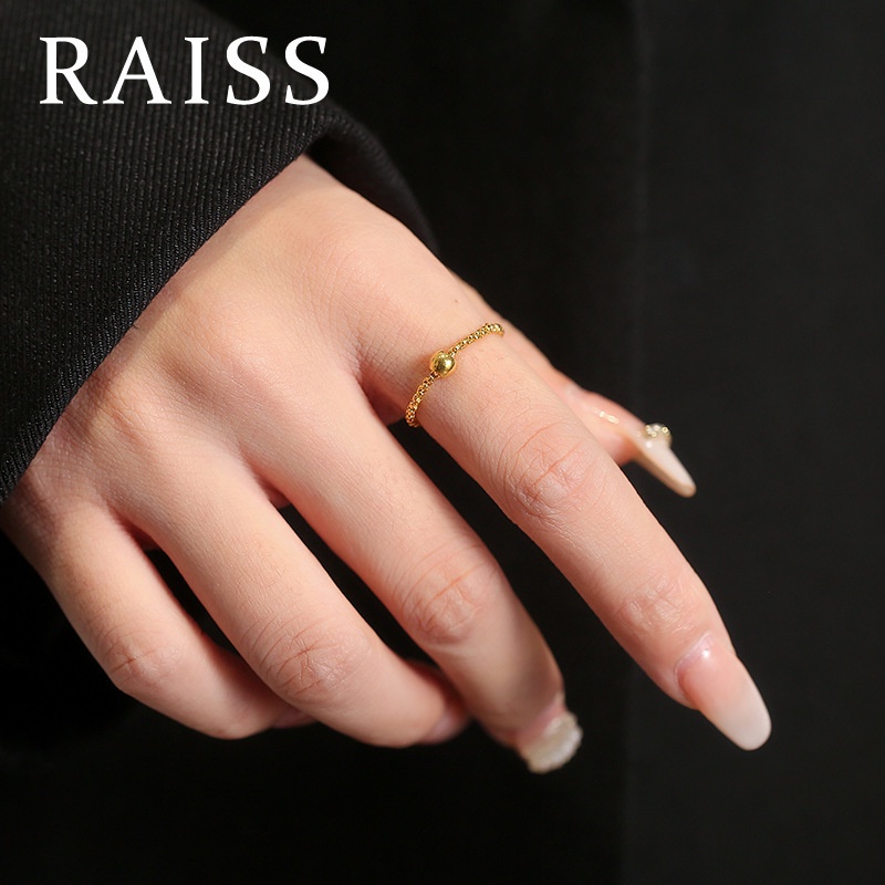 Nhẫn Titan Mạ Vàng 18k Đính Hạt May Mắn