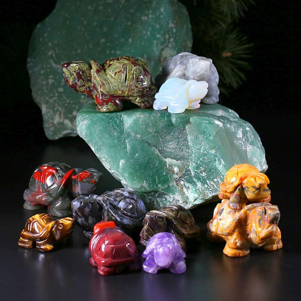 Muvako Tượng Rùa Biển 2 "Bằng Đá Tự Nhiên Giàu Có Thời Trang Trang Trí Bể Cá