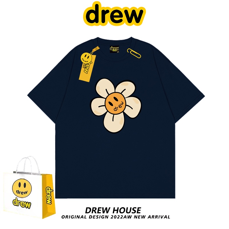 Áo Thun Ngắn Tay in Chữ "Mặt Cười / Hoa Hướng Dương" Thời Trang Mùa Hè Cho Nam Nữ