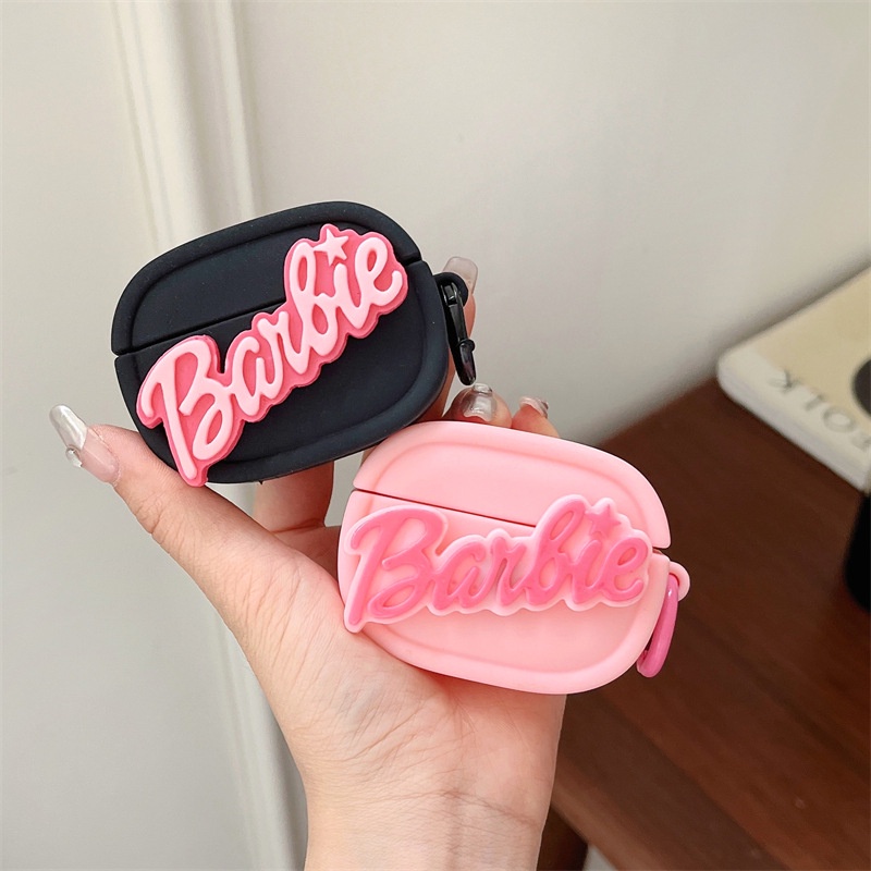 Ere1 movie barbie bluetooth case airpods pro ins pink earphone case fit for air pods 1/2/3 earphone cover protector gir