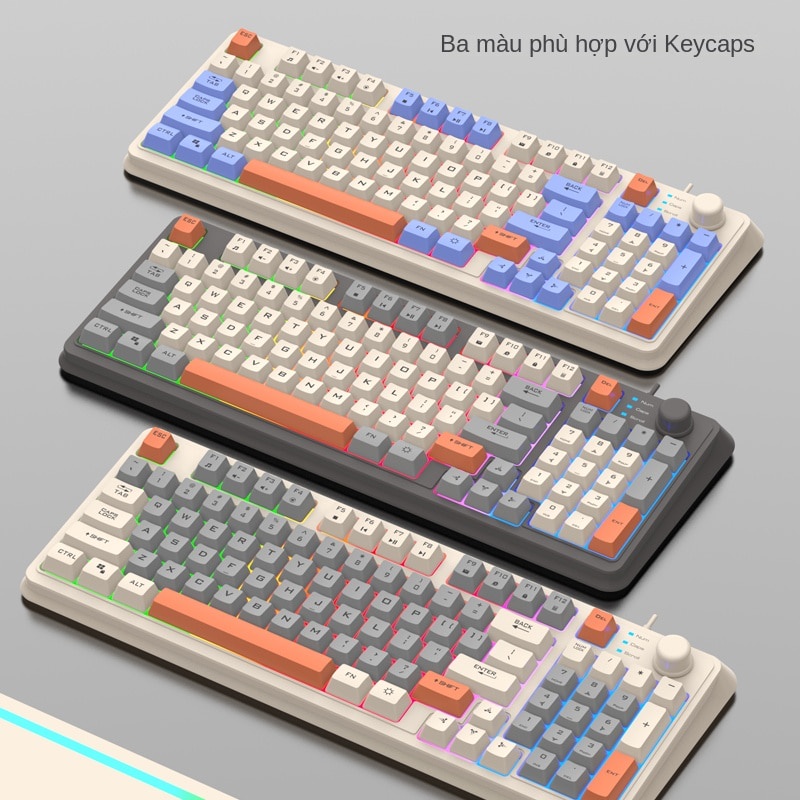 Bàn phím chơi game có dây XUNFOX ba màu led chống trượt giả cơ bàn phím máy tính độc quyền từ nhà sản xuất