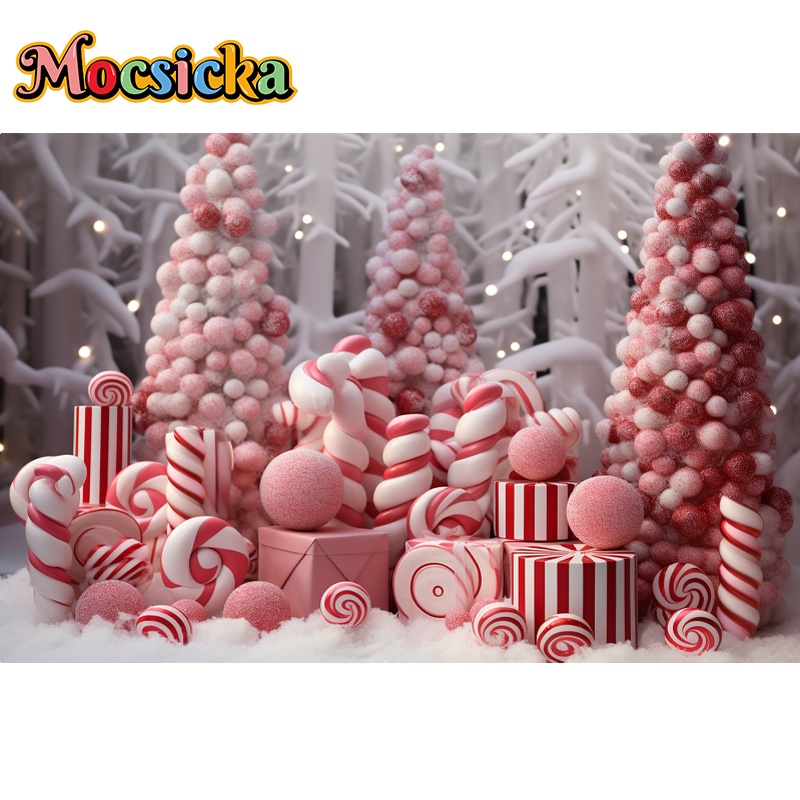 Phông Nền Chụp Ảnh Hình Cây Thông Giáng Sinh / Sinh Nhật / Tiệc Tùng / Tuyế