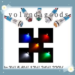 ☆Yola☆ 1 Xe Ô Tô Xe Tải Thuyền LED Đèn Báo Kim Loại Phi Công Định Hướng 3V 5V 6V 9V 12V 24V 220V Đèn Tín Hiệu / Nhiều Màu