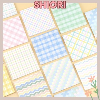 Giấy note set 200 tấm giấy nền trang trí sọc grid ghi chú trang trí sổ - tone pastel | BNM132