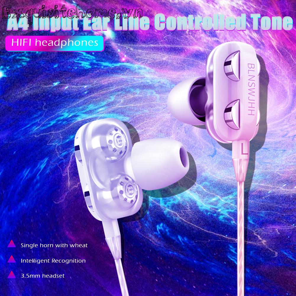 Tai Nghe Nhét Tai Có Dây A4 3.5mm Điều Chỉnh Âm Lượng Kèm Mic