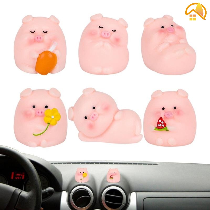 Cartoon nhựa tổng hợp trang trí đồ chơi heo hồng / đồ trang trí bảng điều khiển nội thất tự động piggy đơn giản