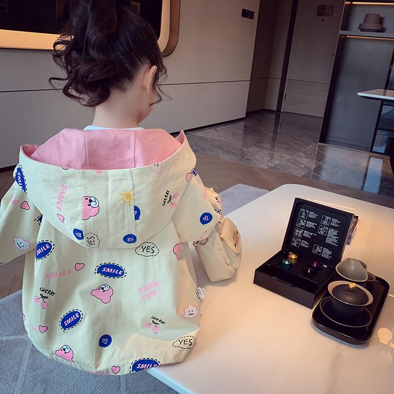 Joyncleon Áo Khoác Hai Mặt Có Khóa Kéo In Hoạt Hình Thời Trang Mùa Thu Cho Bé Gái