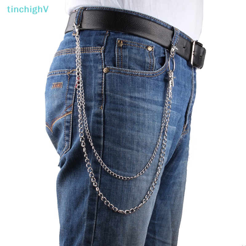 Dây Xích Đeo Thắt Lưng Hai Lớp Dài Có Móc Khóa Trang Sức Quần Jean Cho Nam Và Nữ