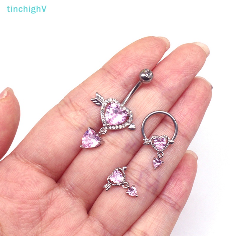 Khuyên Xỏ Mũi / Rốn Bằng Thép Không Gỉ Hình Trái Tim Thời Trang
