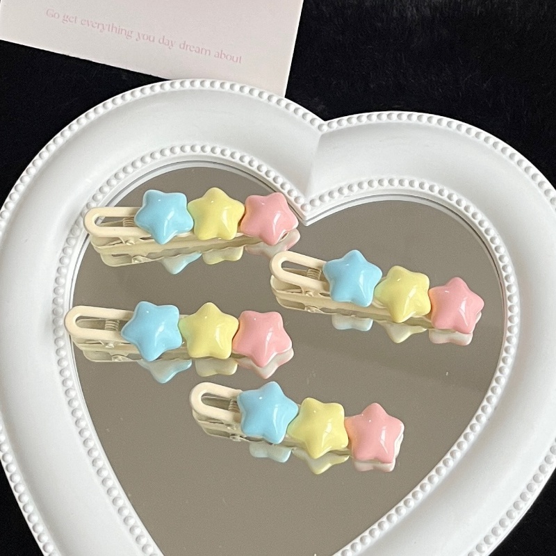 Kẹp Tóc Hình Ngôi Sao Màu Kem Y2K Phong Cách Hàn Quốc Ngọt Ngào Cho Nữ