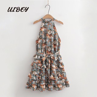 Đầm Không Tay Cổ Tròn In Họa Tiết Thời Trang 3176