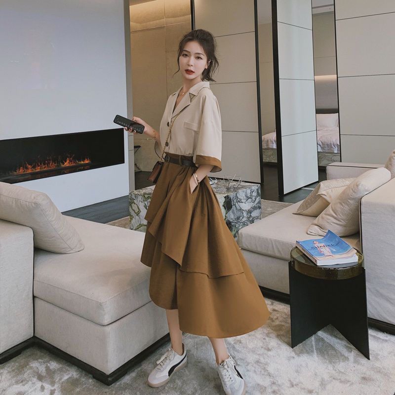 Plus Đầm Thời Trang Mùa Hè 2023 Phong Cách Retro Pháp Cho Nữ