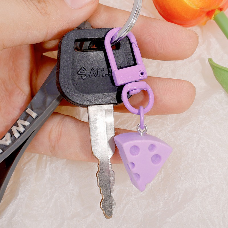 Móc Khóa Hình Phô Mai Mini Nhiều Màu Đáng Yêu