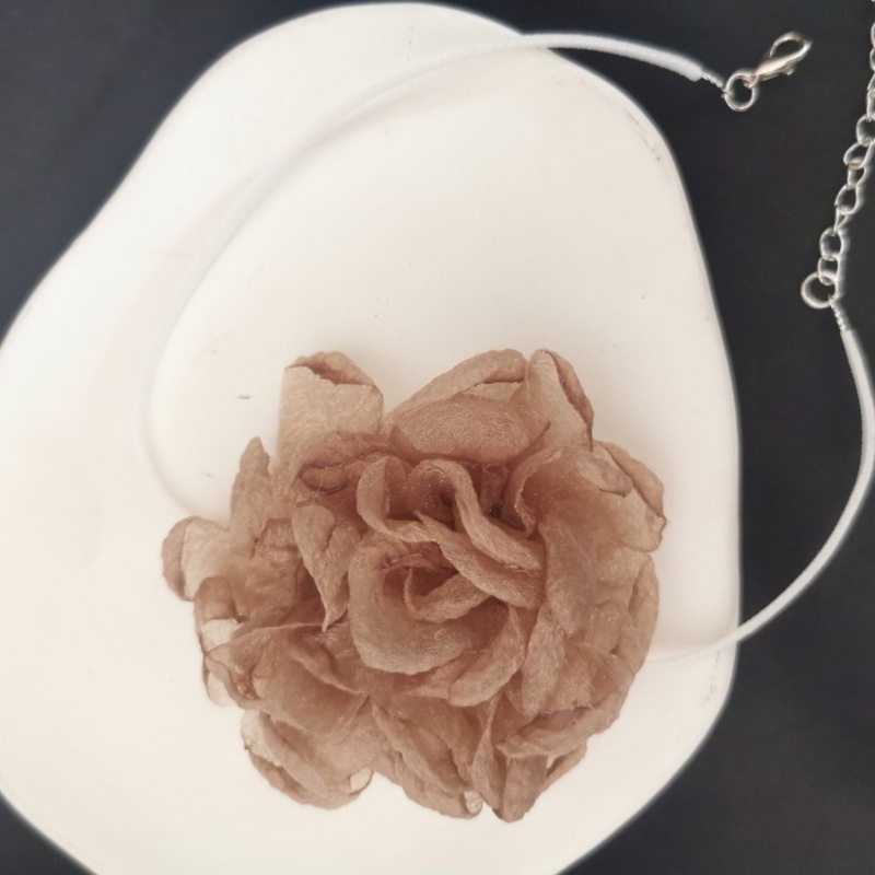 Vòng Cổ Choker Bằng Vải Gạc Mặt Hoa Đơn Giản Cho Nữ