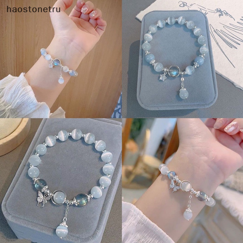 Ru Vòng Tay Chuỗi Hạt Đá Opal Nhân Tạo Co Giãn Thời Trang Đơn Giản Dành Cho Nữ n