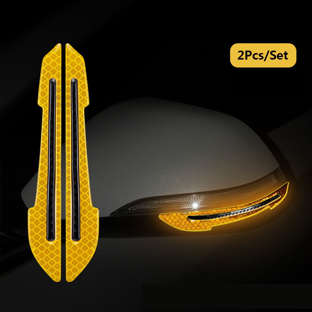 1 Cặp Băng Keo Dán Phản Quang Chống Va Chạm An Toàn Cho Gương Chiếu Hậu Xe Hơi