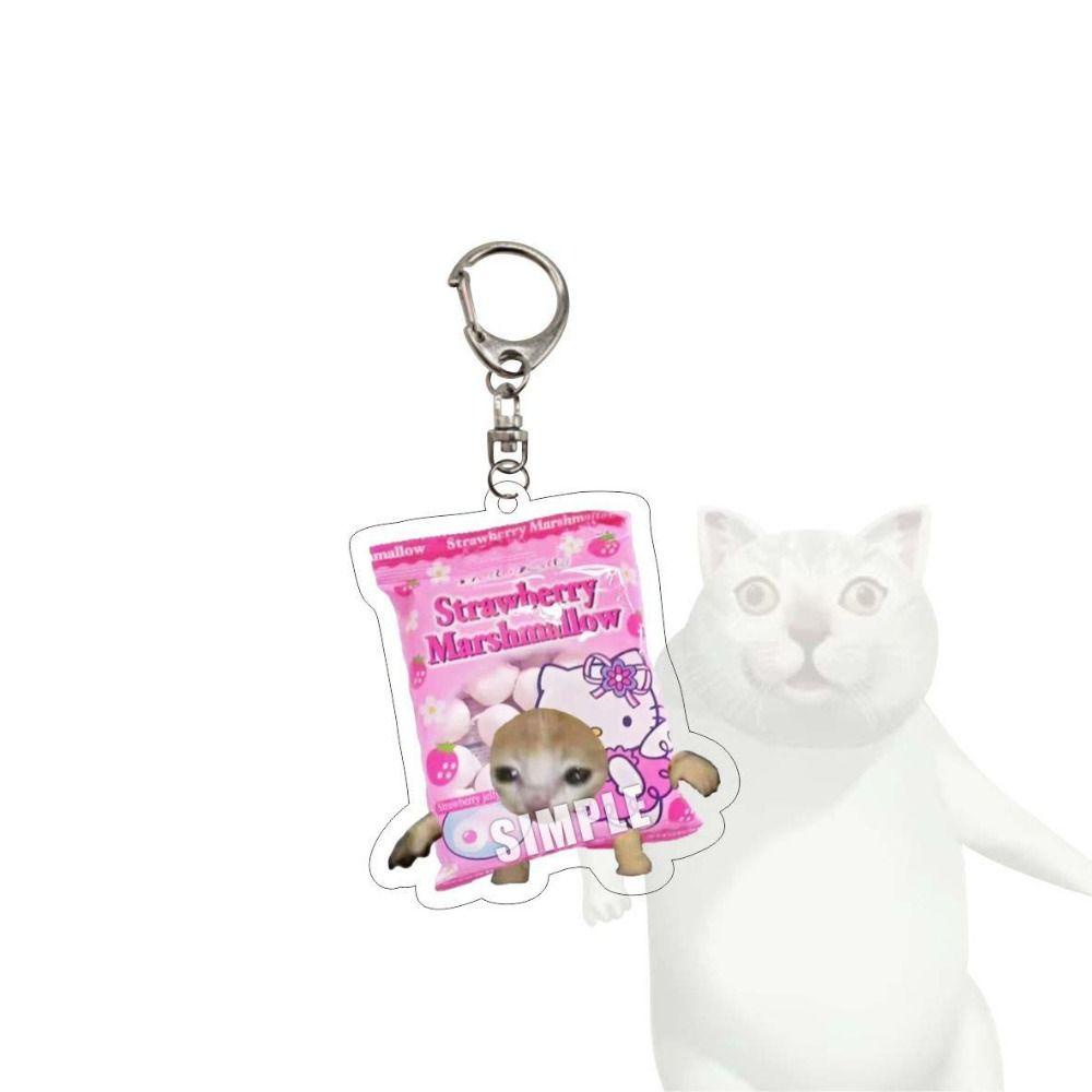 Móc Khóa Hình Mèo Hạnh Phúc Đồ Ăn Xinh Xắn