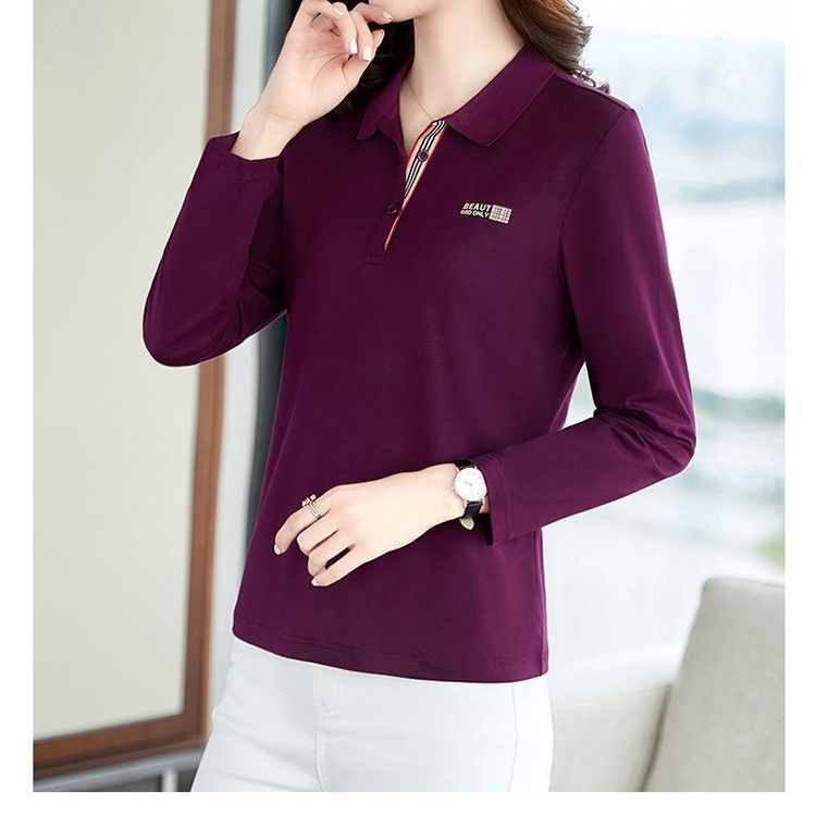 Áo Thun polo Tay Dài Kích Thước Lớn Thời Trang Mùa Thu Cho Nữ
