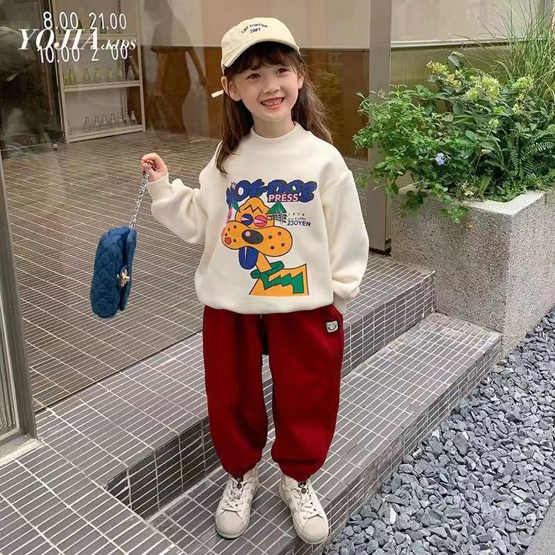 Áo Sweater Cổ Thấp Màu Trơn In Hoạt Hình Thời Trang Mùa Xuân Cho Bé