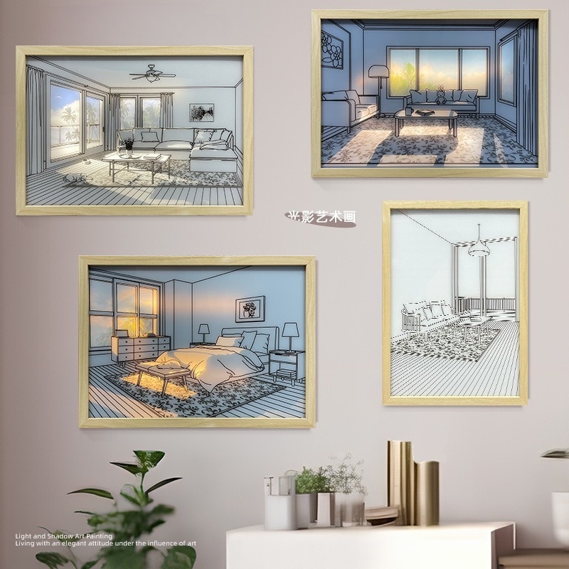 Tranh Đèn Led 3D Phát Sáng, Loại 3 Chế Độ Màu Sắc, Trang Trí Decor Phòng Khách, Phòng Ngủ, Quà Tặng Sinh Nhật