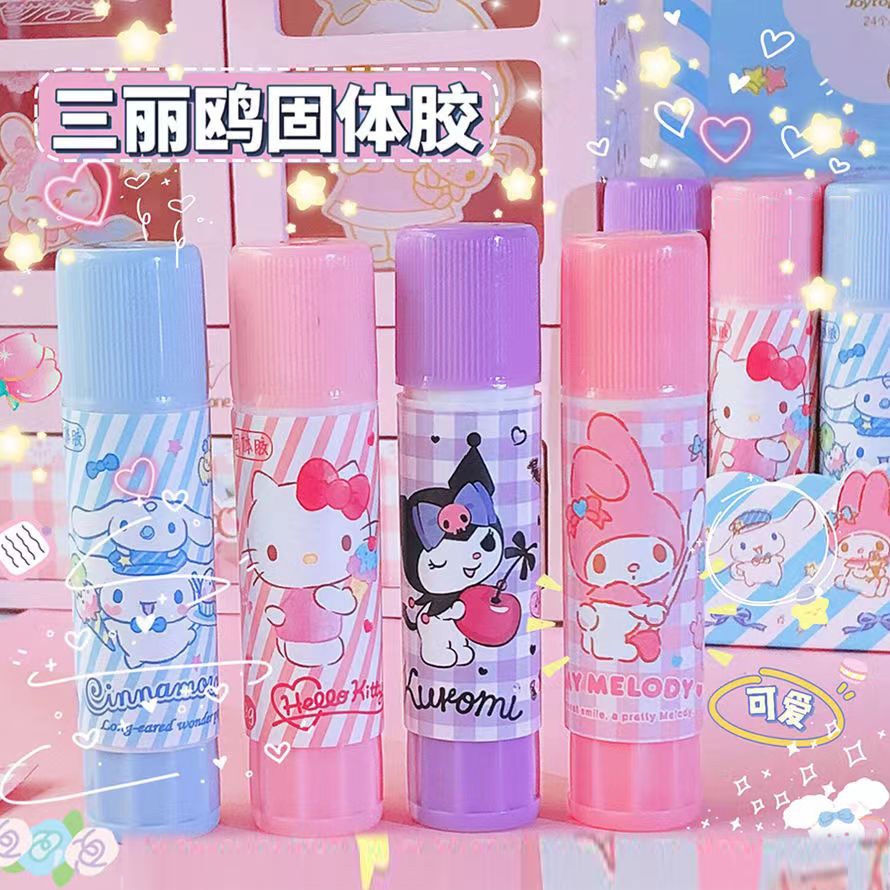 Sanrio keo dính dễ thương kuromi ngô chó keo rắn sổ tay học sinh độ nhớt cao tự làm thủ công mẫu giáo