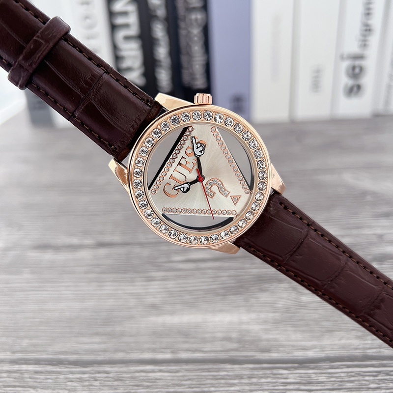 Đồng Hồ quartz Đính Đá Với Dây Đeo Da