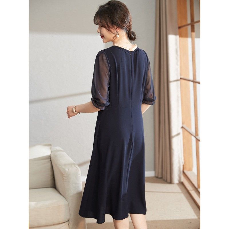 Đầm Chiffon Tay Ngắn Thời Trang Mùa Hè 2023 Cho Nữ Trung Niên