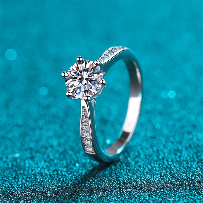 Nhẫn Hở Hợp Kim Đính Đá Moissanite Có Thể Điều Chỉnh Kích Cỡ