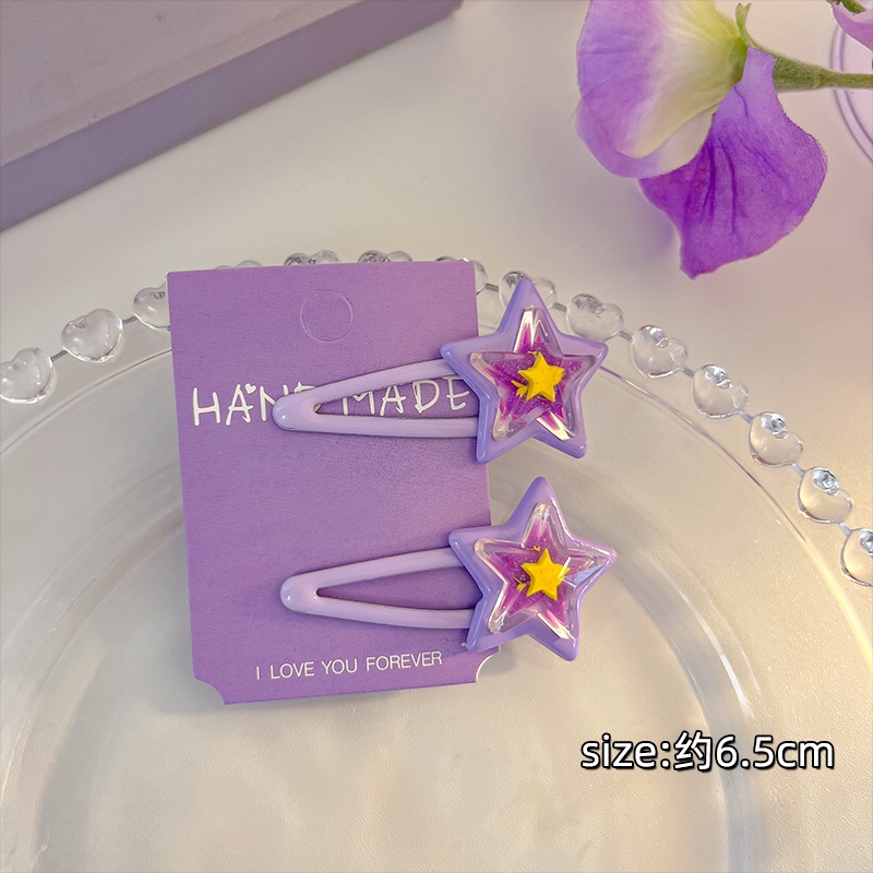 Kẹp Tóc Hình Ngôi Sao Màu Tím Ngọt Ngào Dễ Thương Cho Nữ