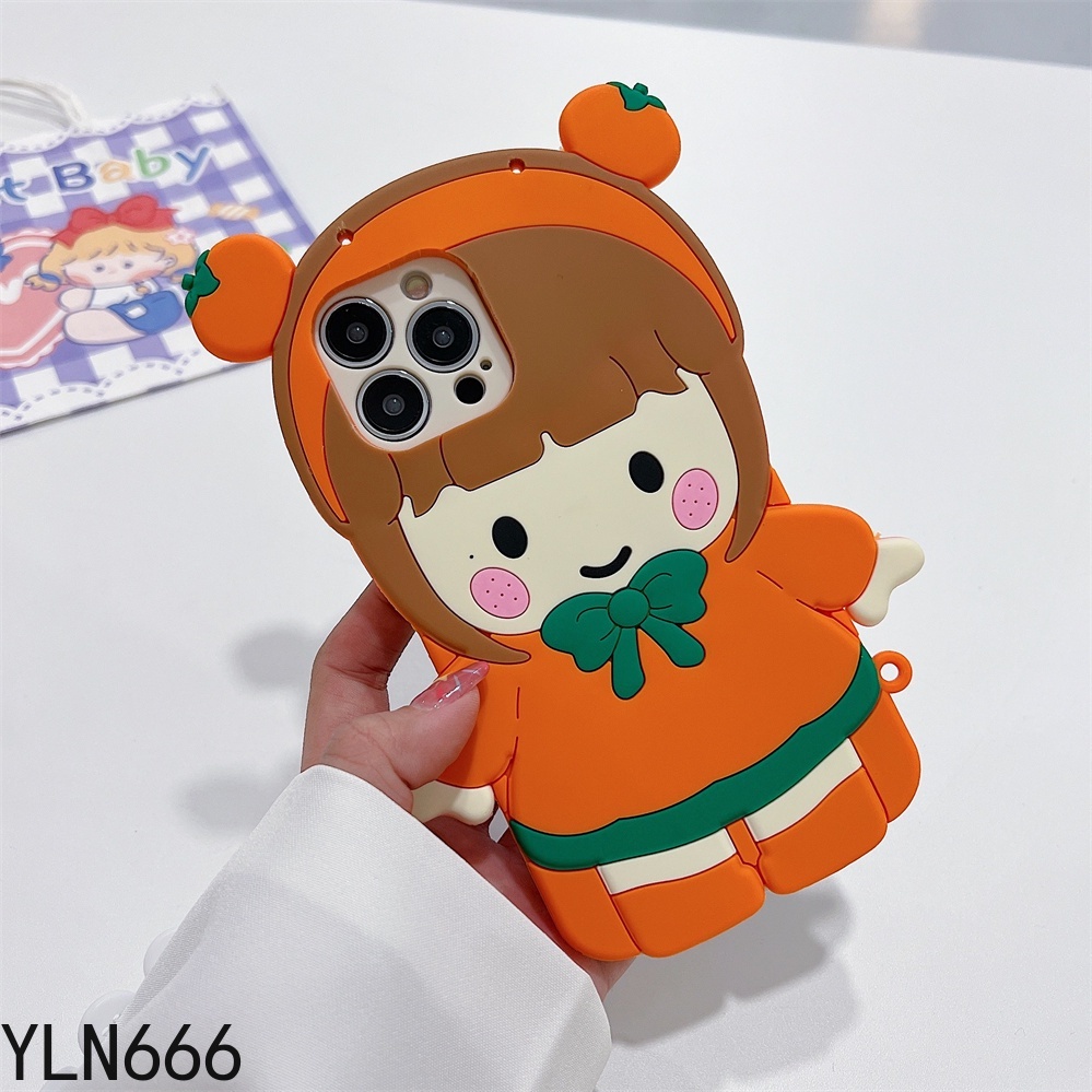 Vivo v5 v9 v11 v15 v17 v19 v20 v21 v23 v25 v27 pro v20se v21e v23e v25e v27e v17neo v19neo s1 pro phong cách xu hướng cao su silicon mềm có dây buộc vỏ đựng điện thoại hình cô gái đáng yêu