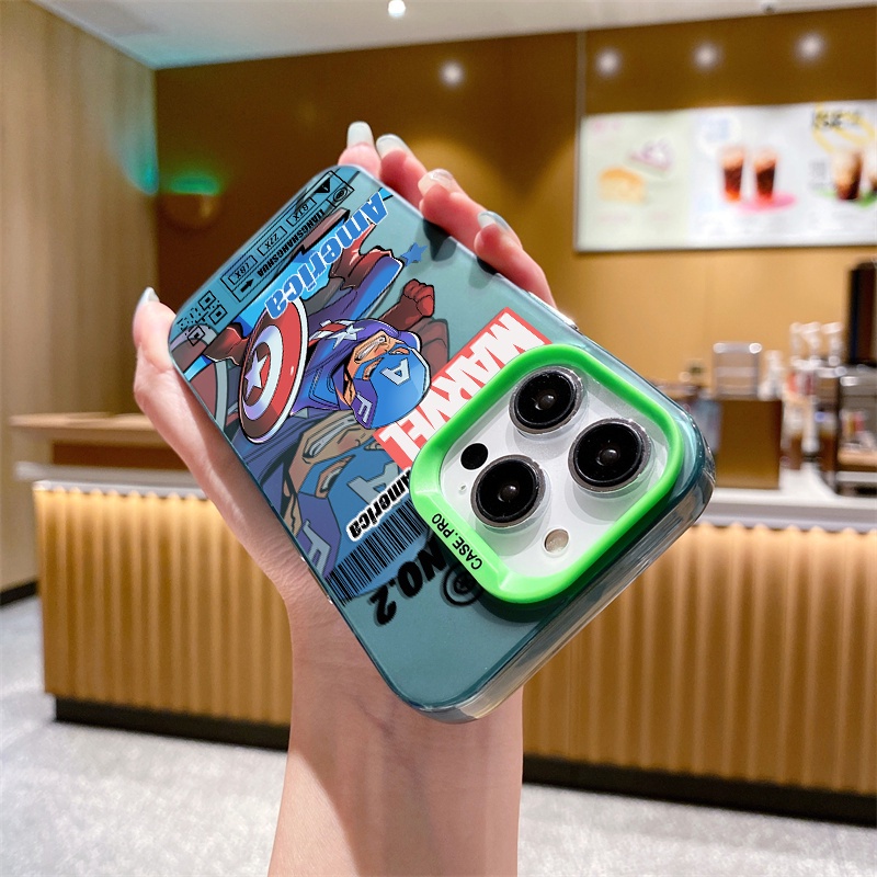 Ốp Điện Thoại acrylic Cứng Mặt Nhám In Hình marvel Cho iphone 15 Pro Max 15Plus