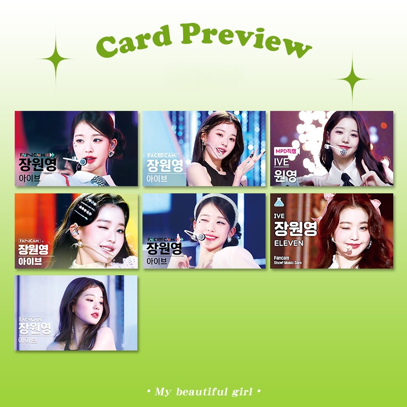 7 cái / bộ ive fancam ảnh bìa sân khấu photocards wonyoung rei liz yujin gaeul leeseo lomo cards kpop postcards ready stock sx