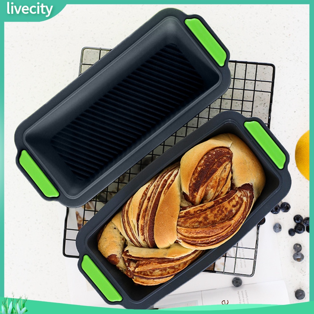<livecity> Rectangle non-stick bread loaf toast silicone baking pan tray mold diy bakeware