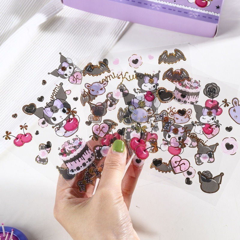 6 cuộn băng 8 tờ dán bộ phim hoạt hình anime cinnamoroll giai điệu hello kitty kuromi sanrio trang trí diy dễ thương nữ tính sticker băng