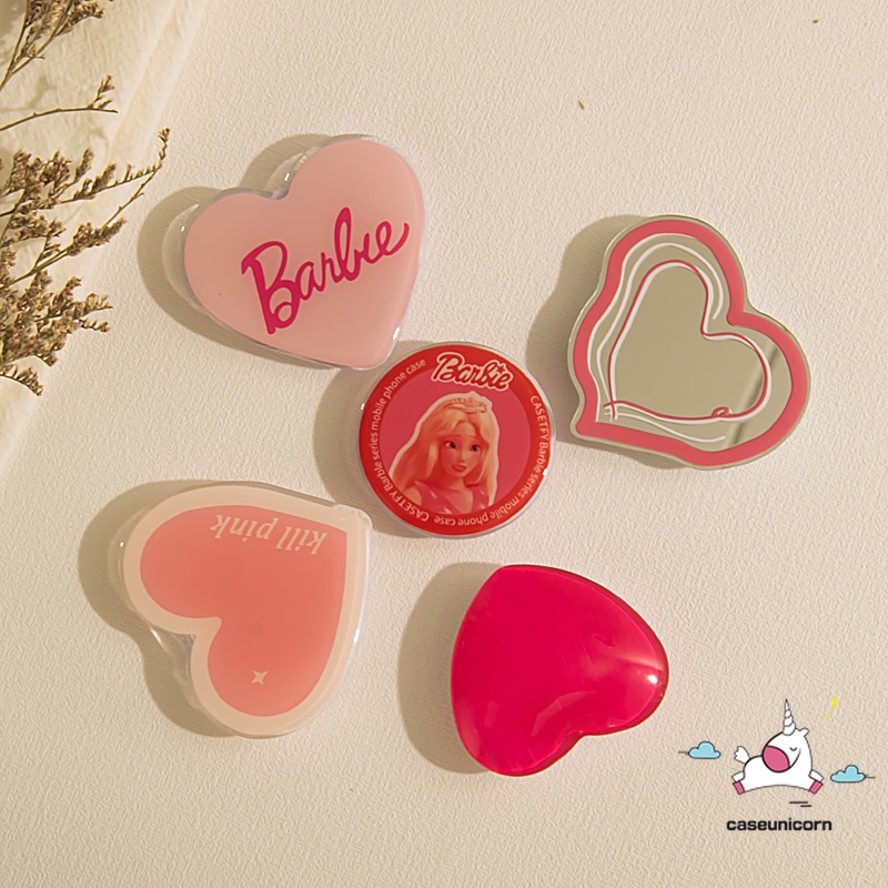 Ins fashion pretty barbie giá đỡ điện thoại đứng gấp ngón tay tay cầm điện thoại phim hoạt hình dễ thương trái tim tình yêu giá đỡ có thể mở rộng