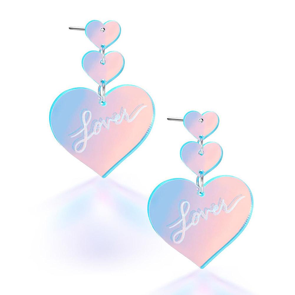 Taylor the swift "lover" album heart hoop earrings beautiful colorful gradient acrylic jewelry m6j1